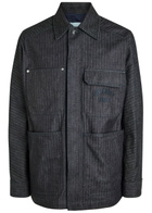 Givenchy Logo-embroidered Denim Jacket Dark Blue