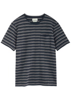 Oliver Spencer Oli's Striped Waffle-knit T-shirt Navy