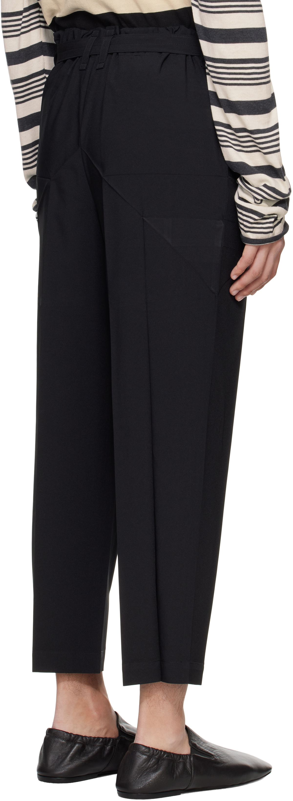 132 5. ISSEY MIYAKE Black Edge Trousers