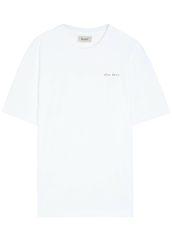 Photo: Forét Embroidered Cotton T-shirt White
