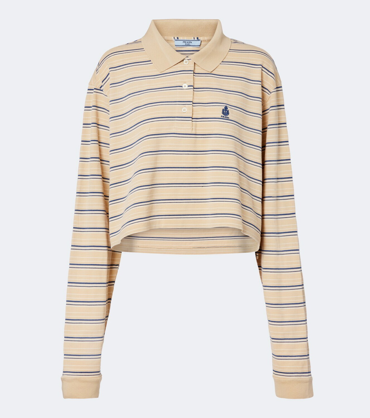 Prada Logo striped cotton piqué polo shirt