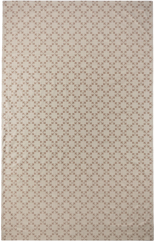 Photo: Off-White Beige & Taupe Arrow Pattern Tablecloth
