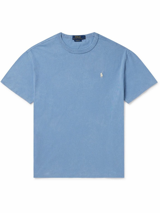 Photo: Polo Ralph Lauren - Logo-Embroidered Cotton-Jersey T-Shirt - Blue