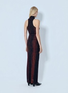 Jean Paul Gaultier Mesh High Neck Python Printed Long Dress