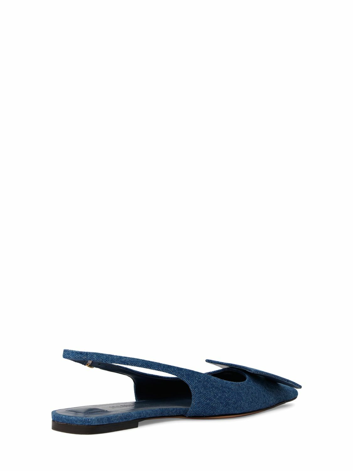 JACQUEMUS - 10mm Duelo P Denim Slingback Flats Jacquemus