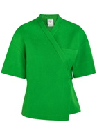 Calvin Klein Dahlia Belted Canvas Wrap Jacket Green