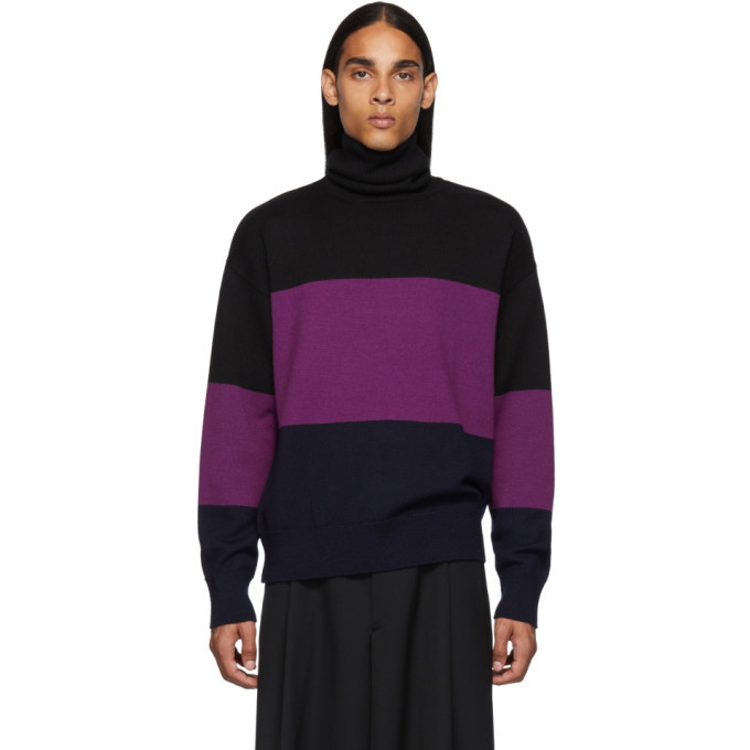 Photo: Dries Van Noten Black and Purple Tapas Turtleneck