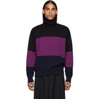 Dries Van Noten Black and Purple Tapas Turtleneck