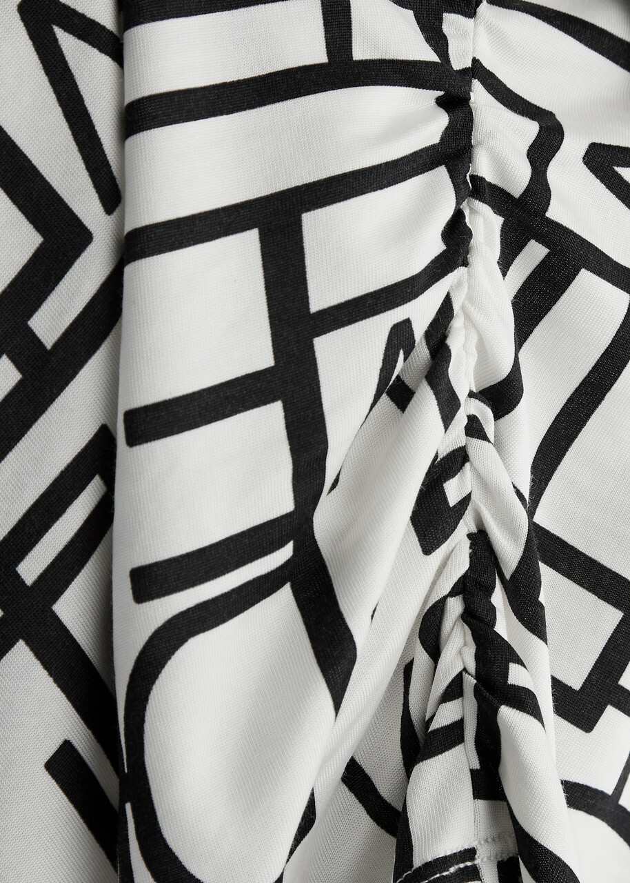 Diane Von Furstenberg Percy Printed Jersey top Black And White