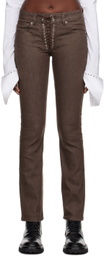Ludovic de Saint Sernin Brown Lace-Up Jeans