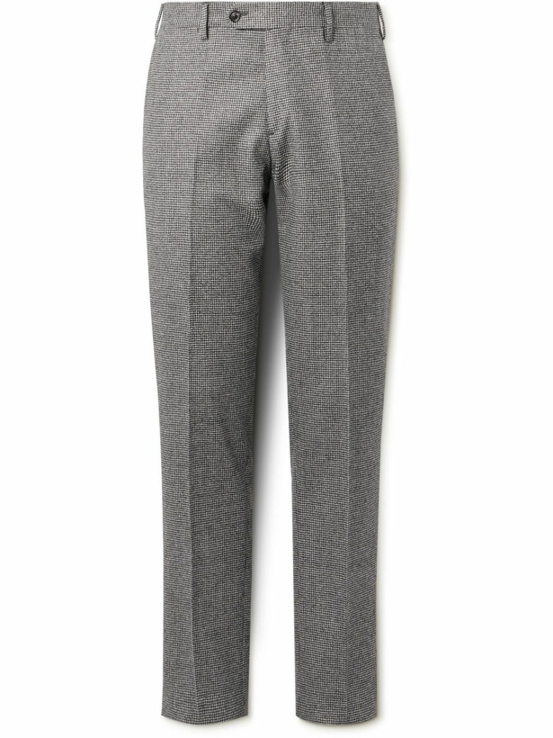 Photo: Lardini - Slim-Fit Straight-Leg Houndstooth Wool and Cashmere-Blend Suit Trousers - Gray