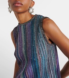 Missoni Striped sequined metallic knit top