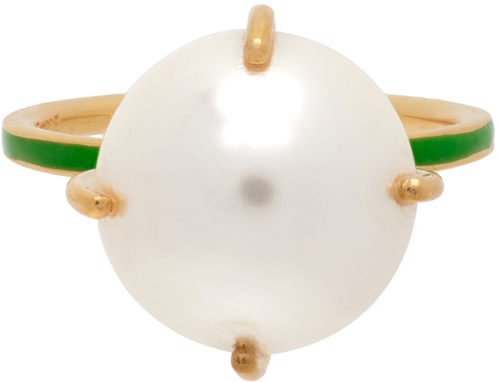 Photo: VEERT Gold & Green Pearl Stack Ring