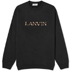 Lanvin Men's Curb Embroidered Crew Sweat in Black