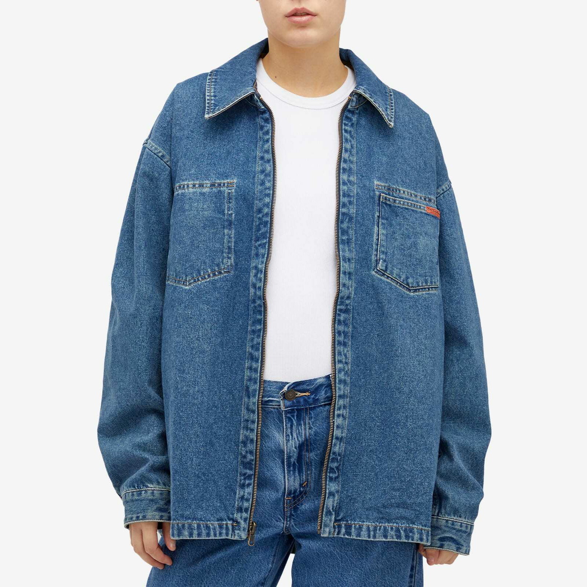 Martine Rose Women's Reversible Camo Shirt Jacket in Blue Camo