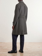 Zegna - Oasi Belted Herringbone Cashmere Trench Coat - Green