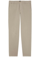 Boss Kane Tapered-leg Stretch-cotton Chino Trousers Beige