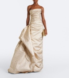 Marmar Halim Gathered lamé corset gown