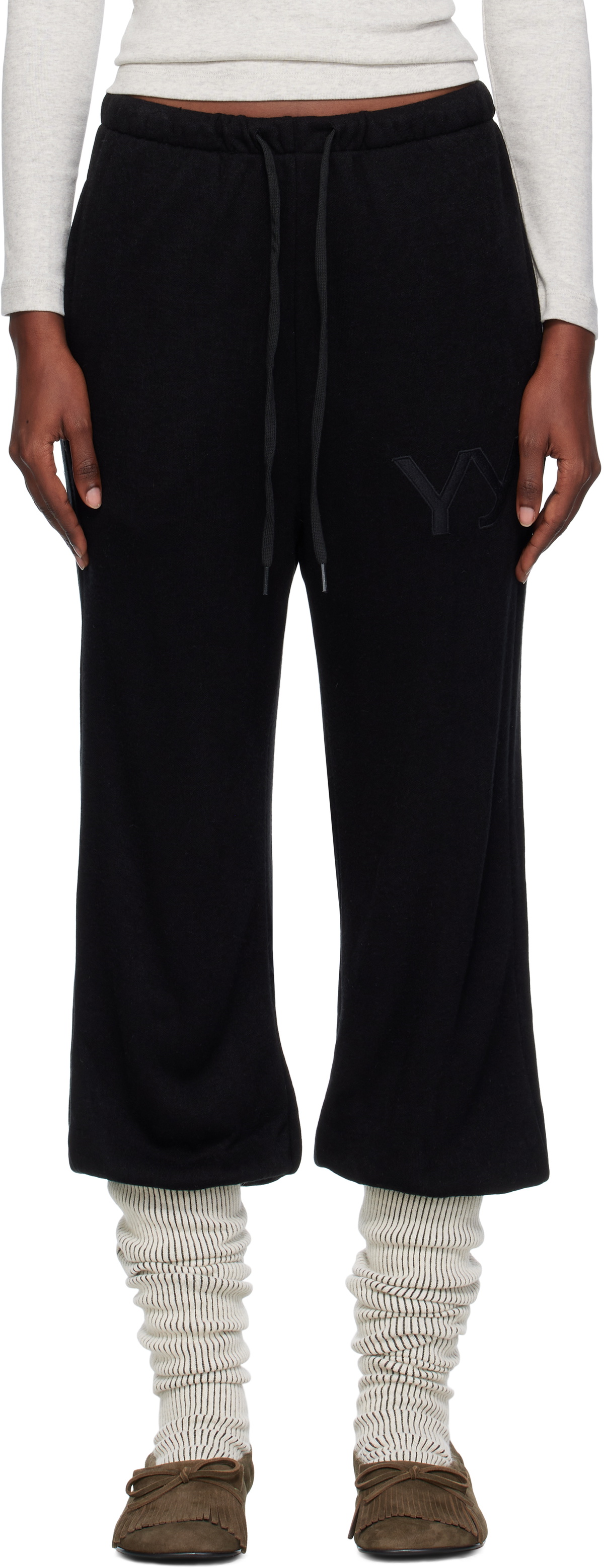 OPEN YY Black Rolled Waist Cargo Pants OPEN YY