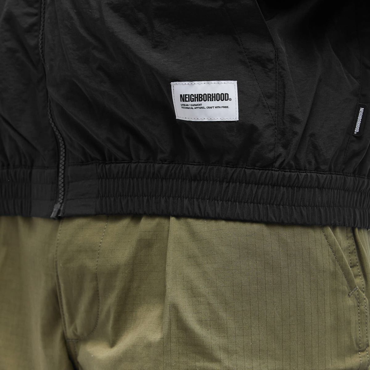 Neighborhood Men's Hooded Zip Up Jacket in Black Neighborhood