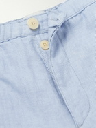 Oliver Spencer - Osborne Straight-Leg Linen Drawstring Shorts - Blue