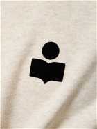 MARANT Flocked Logo Cotton Crewneck Sweatshirt