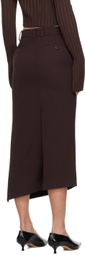 Recto Burgundy Asymmetric Midi Skirt