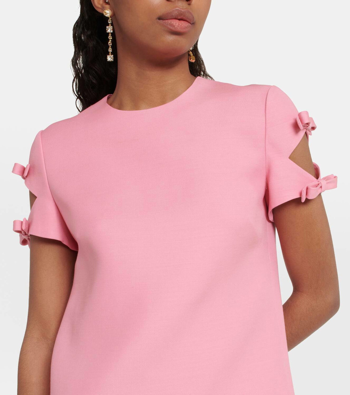 Valentino Crêpe Couture bow-embellished minidress