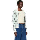 Casablanca Multicolor Mohair Monogram Zip Cardigan