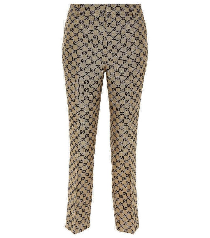 Photo: Gucci GG canvas linen-blend straight pants