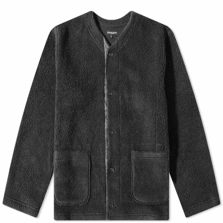 Photo: Engineered Garments Men's Shaggy Wool Cardigan in Charcoal