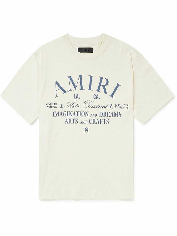 Photo: AMIRI - Arts District Logo-Print Cotton-Jersey T-Shirt - White