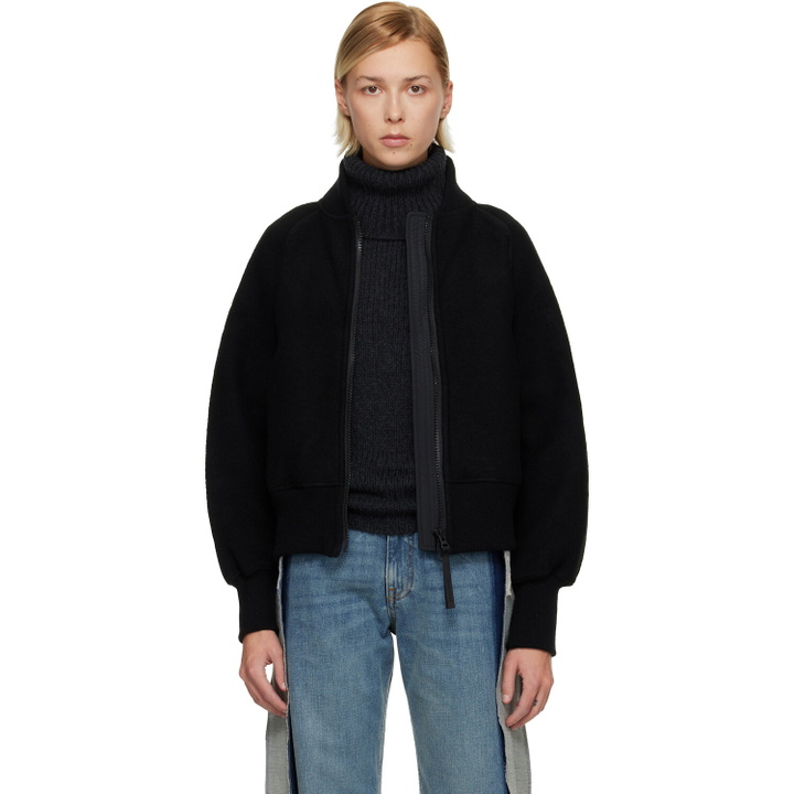 Photo: Canada Goose Black 'Black Label' Sierra Fleece Bomber Jacket
