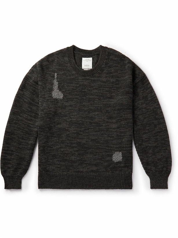 Photo: Visvim - Distressed Embroidered Mohair and Linen-Blend Sweater - Black
