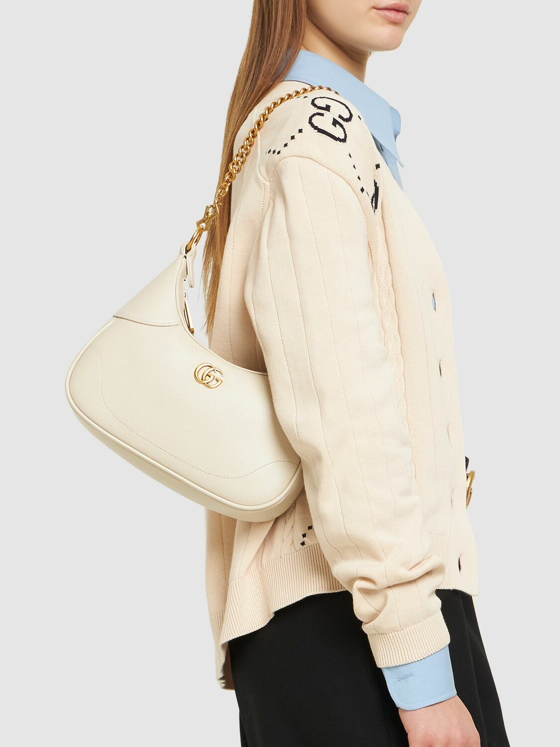 GUCCI - Small Aphrodite Leather Shoulder Bag