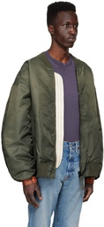 Acne Studios Green Polyester Bomber Jacket