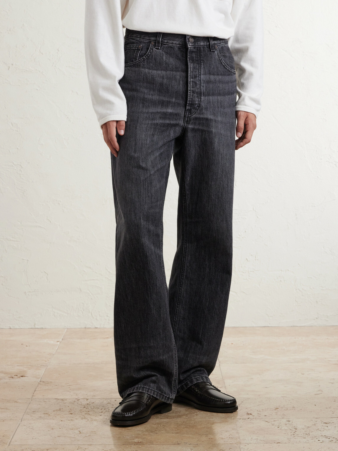 Jeanerica - Vega Straight-Leg Recycled Cotton-Blend Jeans - Black