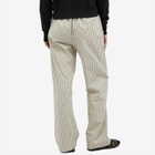 DONNI. Women's Linen Stripe Drawstring Pant in Stone Stripe