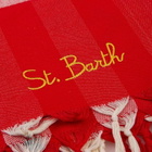 MC2 Saint Barth Fouta With Navy Blue Wave Trim And Gingham Print