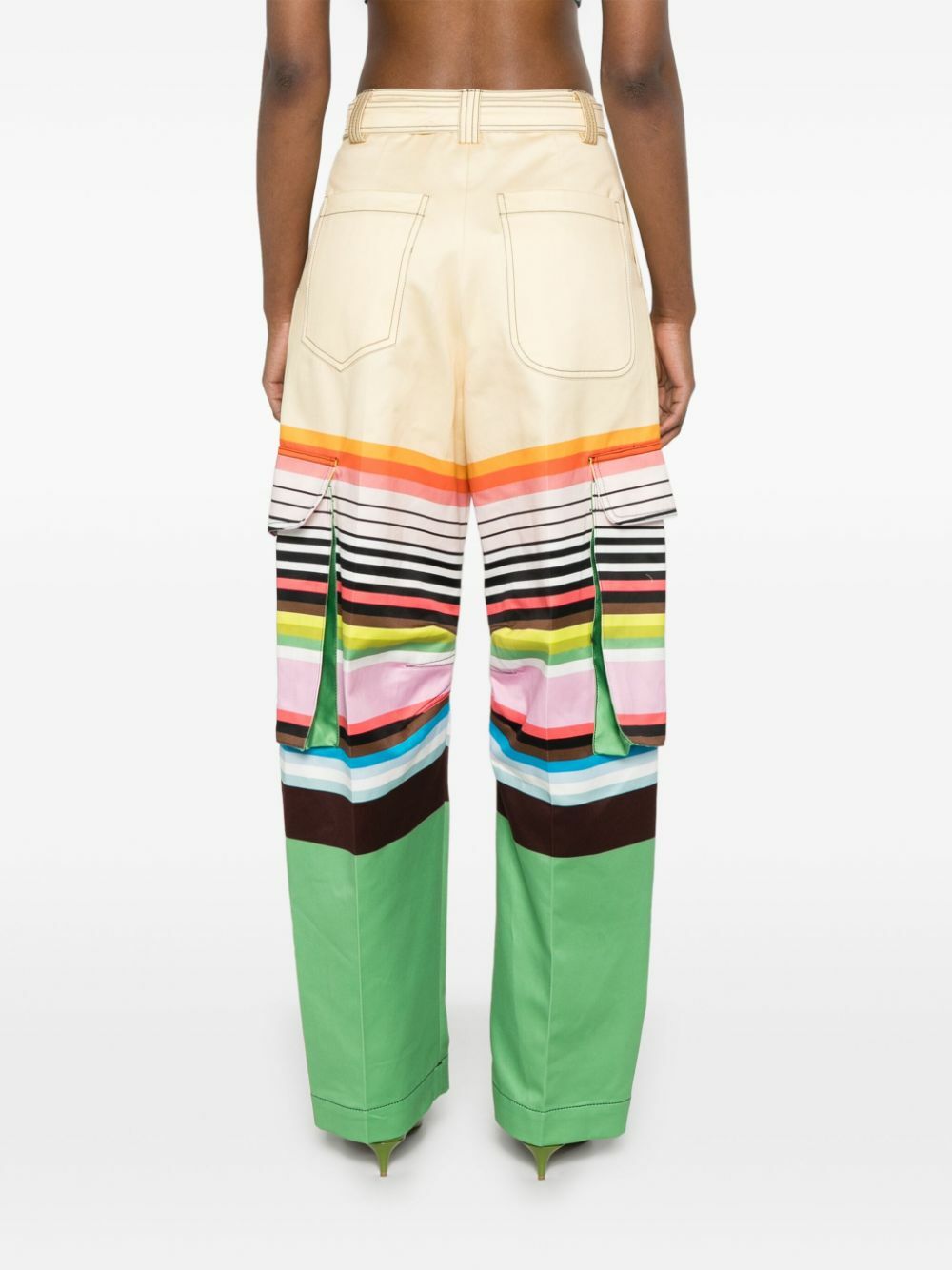 Christopher John Rogers White Colour-Block Tapered Trousers