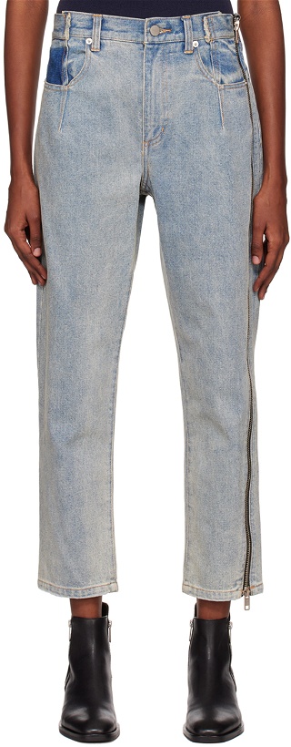 Photo: 3.1 Phillip Lim Blue Zip-Detail Jeans