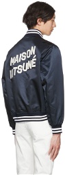 Maison Kitsuné Navy Teddy Bomber Jacket