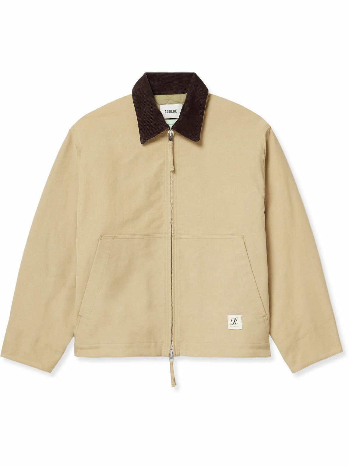 AGOLDE - RSVP GALLERY District Corduroy-Trimmed Cotton-Twill Jacket - Neutrals
