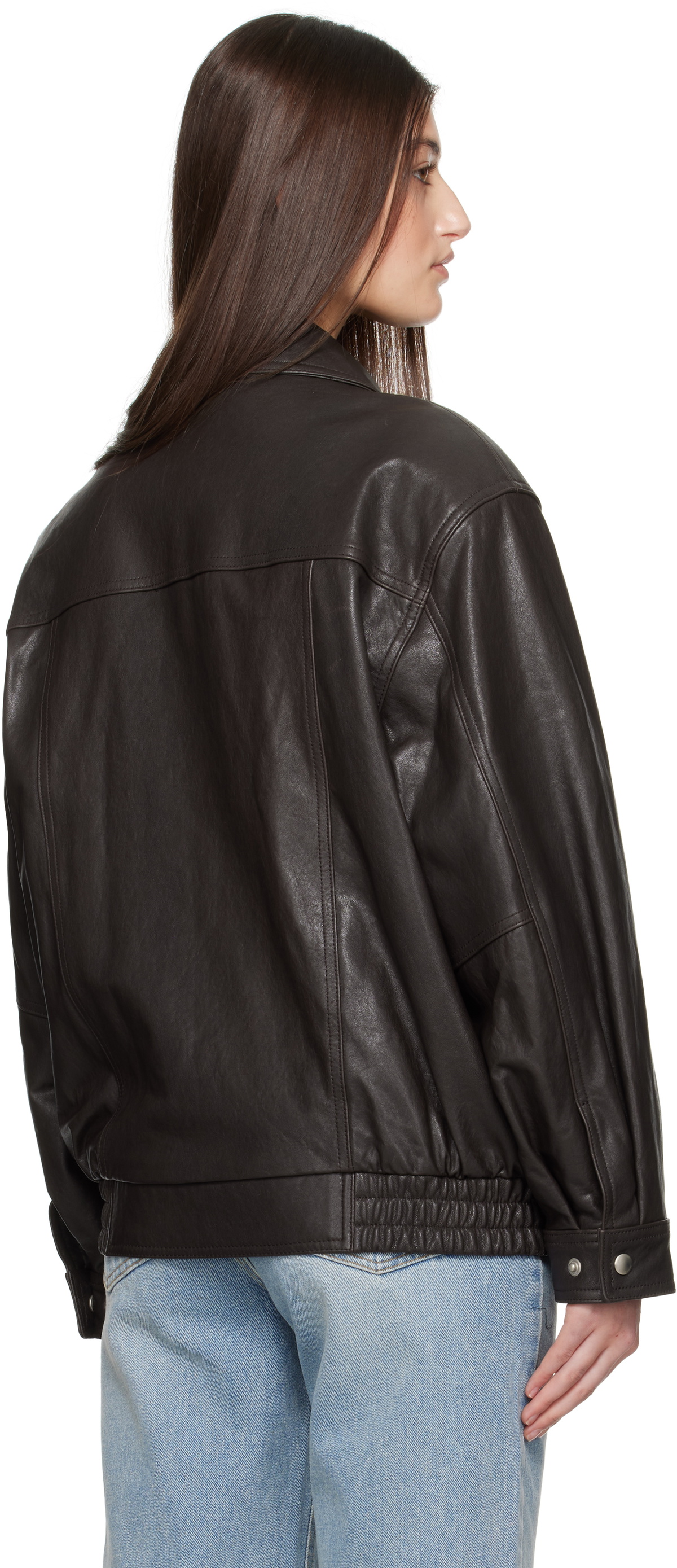 Dunst Brown Oversized Vintage Leather Jacket Dunst