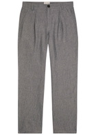 Oliver Spencer Wilkins Striped Straight-leg Linen Trousers Grey