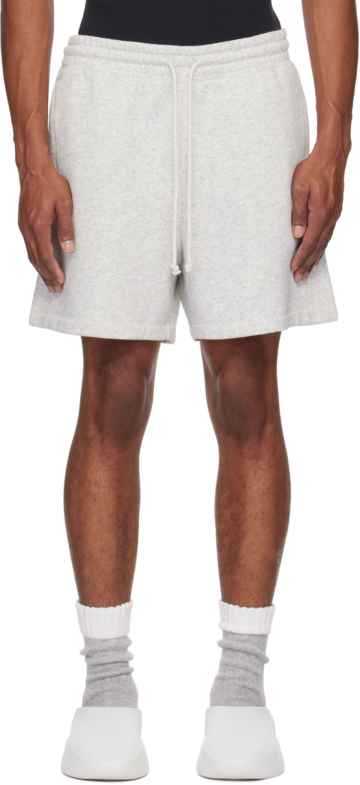 SKIMS Gray Cotton Fleece Relaxed Shorts