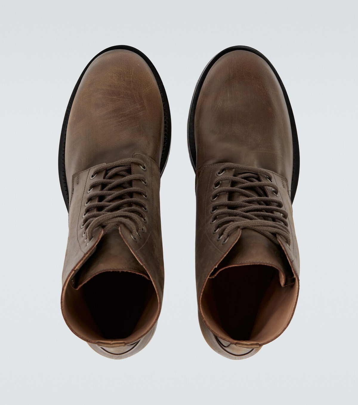 The Row Distressed leather combat boots
