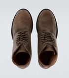 The Row Distressed leather combat boots