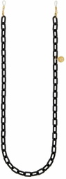 LINDA FARROW Black Square Sunglasses Chain