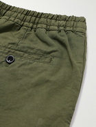 Mr P. - James Tapered Cotton and Linen-Blend Twill Drawstring Trousers - Green